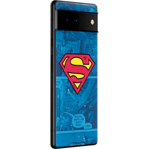 DC Comics Superman Logo Background Pattern Google Pixel 6 Pro Skin